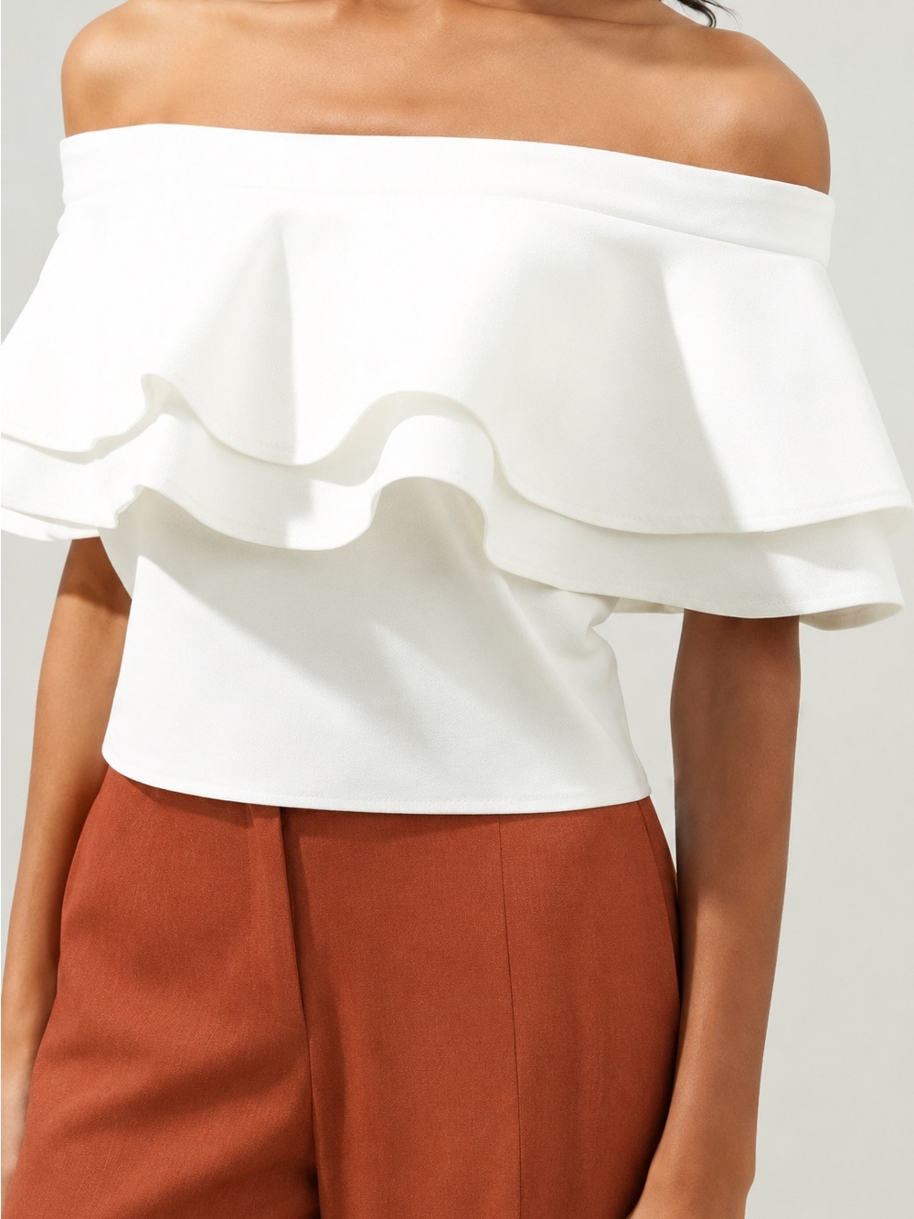 Sugarlips White Off-Shoulder Sweater Top, Genoa Kaila, large NWT